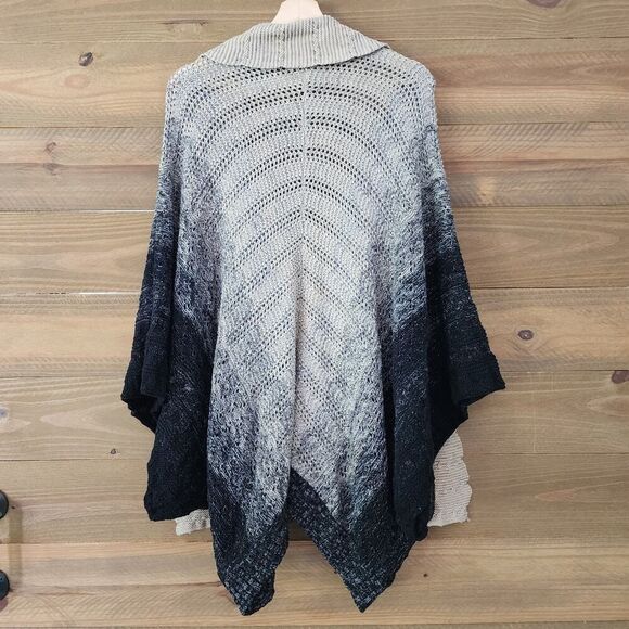 Chico's multi color block sleeve open front cardigan tan black womens size M / L - Picture 4 of 7